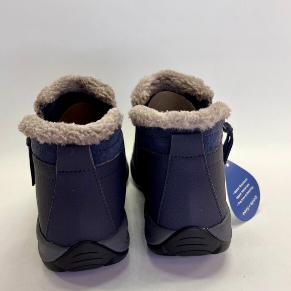 Easy Spirit Epic Cold Weather Slip-On Bootie Size 7.5M Navy Faux Fur Lined - Picture 8 of 16